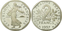 Frankreich 2 Francs Münze, Semeuse, Paris, BE, STGL, Nickel, KM:942.2 -