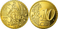 Frankreich 10 Euro Cent BE, STGL, Messing, KM:1285 -