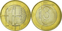 Slowenien 3 Euro VZ+, Bi-Metallic, KM:95 -
