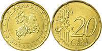Monaco 20 Euro Cent UNZ, Messing, KM:171 -