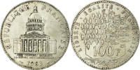 Frankreich 100 Francs Münze, Panthéon, Paris, SS, Silber, KM:951.1 -