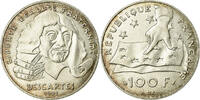 Frankreich 100 Francs Münze, Descartes, SS+, Silber, KM:996 -