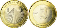 Slowenien 3 Euro 20ème anniversaire de l'indépendance, UNZ -