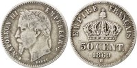 Frankreich 50 Centimes Münze, Napoleon III, Napoléon III, Strasbourg -