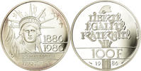Frankreich 100 Francs Münze, Statue de la Liberté, BE, STGL, Silber -