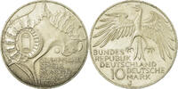 Bundesrepublik Deutschland 10 Mark Münze, Hambourg, SS, Silber, KM:133 -