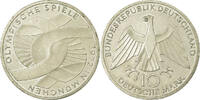 Bundesrepublik Deutschland 10 Mark Münze, Hambourg, SS, Silber, KM:131 -