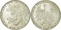 Bundesrepublik Deutschland 10 Mark Münze, Hambourg, SS, Silber, KM:132 -