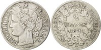 Frankreich 2 Francs Münze, Cérès, Paris, S+, Silber, KM:817.1 -