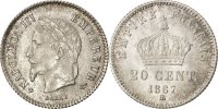 Frankreich 20 Centimes Münze, Napoleon III, Napoléon III, Strasbourg -