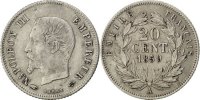 Frankreich 20 Centimes Münze, Napoleon III, Napoléon III, Paris, SS -