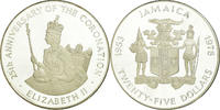 Jamaica 25 Dollars Münze, Elizabeth II, Franklin Mint, Proof, STGL -