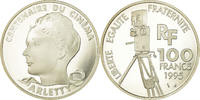 Frankreich 100 Francs Münze, Arletty, Paris, BE, STGL, Silber, KM:1945 -
