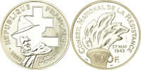 Frankreich 100 Francs Münze, Jean Moulin, ESSAI, STGL, Silber, KM:1023 -
