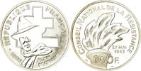 Frankreich 100 Francs Münze, Jean Moulin, BE, STGL, Silber, KM:1023 -