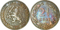 Niederlande 2-1/2 Cent Münze, Wilhelmina I, SS, Bronze, KM:108.2 -