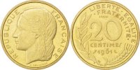 Frankreich 20 Centimes Münze, VZ+, Aluminium-Bronze, KM:E107 -