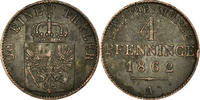 Deutsch Staaten 4 Pfennig Münze, PRUSSIA, Wilhelm I, Berlin, SS -