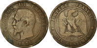 Frankreich 10 Centimes Münze, Napoleon III, Napoléon III, Rouen, SGE+ -