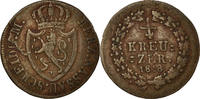 Deutsch Staaten 1/4 Kreuzer Münze, NASSAU, Wilhelm, Usingen, S+ -