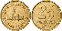 Argentinien 25 Centavos Münze, SS, Aluminum-Bronze, KM:110.2 -