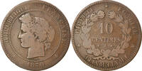 Frankreich 10 Centimes Münze, Cérès, Paris, S+, Bronze, KM:815.1 -