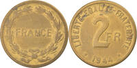 Frankreich 2 Francs Münze, France Libre, Philadelphia, SS, Messing -