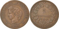 Frankreich 5 Centimes Münze, Cérès, Paris, SS, Bronze, KM:821.1 -