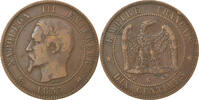 Frankreich 10 Centimes Münze, Napoleon III, Napoléon III, Bordeaux -