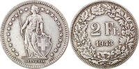 Schweiz 2 Francs Münze, Bern, S+, Silber, KM:21 -