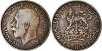 Großbritannien Shilling Münze, George V, S+, Silber, KM:816a -