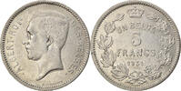 Belgien 5 Francs, 5 Frank Münze, SS, Nickel, KM:97.1 -