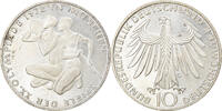 Bundesrepublik Deutschland 10 Mark Münze, Karlsruhe, VZ+, Silber -