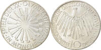 Bundesrepublik Deutschland 10 Mark Münze, Karlsruhe, VZ+, Silber -