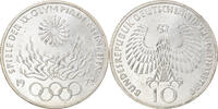 Bundesrepublik Deutschland 10 Mark Münze, Stuttgart, VZ+, Silber -