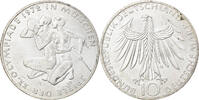 Bundesrepublik Deutschland 10 Mark Münze, Munich, VZ+, Silber, KM:132 -