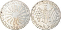 Bundesrepublik Deutschland 10 Mark Münze, Stuttgart, SS+, Silber -