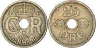 Dänemark 25 Öre Münze, Christian X, Copenhagen, S+, Copper-nickel -
