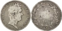 Frankreich 5 Francs Münze, Louis-Philippe, Lille, S, Silber, KM:737.4 -