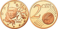 Frankreich 2 Euro Cent Proof, STGL, Copper Plated Steel, KM:1283 -