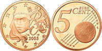 Frankreich 5 Euro Cent Proof, STGL, Copper Plated Steel, KM:1284 -