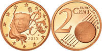 Frankreich 2 Euro Cent Proof, STGL, Copper Plated Steel, KM:1283 -
