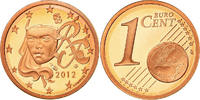 Frankreich Euro Cent Proof, STGL, Copper Plated Steel, KM:1282 -