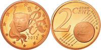 Frankreich 2 Euro Cent Proof, STGL, Copper Plated Steel, KM:1283 -