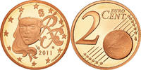 Frankreich 2 Euro Cent Proof, STGL, Copper Plated Steel, KM:1283 -