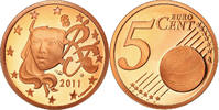 Frankreich 5 Euro Cent Proof, STGL, Copper Plated Steel, KM:1284 -
