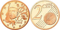 Frankreich 2 Euro Cent Proof, STGL, Copper Plated Steel, KM:1283 -