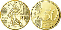 Frankreich 50 Euro Cent Proof, STGL, Messing, KM:1412 -