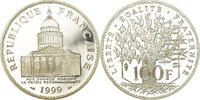 Frankreich 100 Francs Münze, Panthéon, Paris, Proof, STGL, Silber -