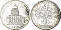 Frankreich 100 Francs Münze, Panthéon, Paris, STGL, Silber, KM:951.1 -